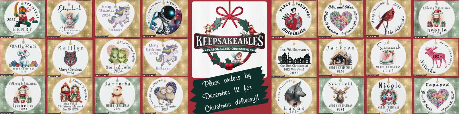 Keepsakeables for Unique Personalized Ornaments and Thoughtful Keepsakes